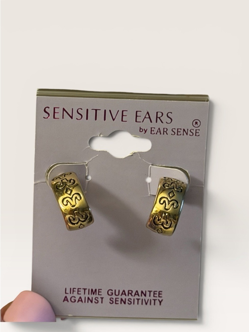 Ear Sense Gold Tone Huggie Earrings Sensitive Ears
